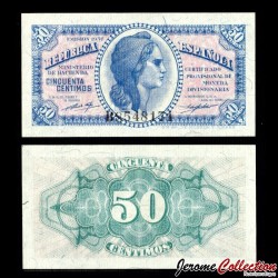 ESPAGNE - Billet de 50 Centimos - Liberty - 1937