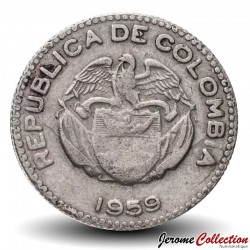 COLOMBIE - PIECE de 10 Centavos - Portrait du chef indien Calarcá - 1959
