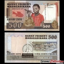MADAGASCAR - Billet de 500 ARIARY - Pêcheur - 1988 – P71a – JeromeCollection