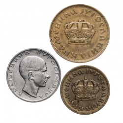 YOUGOSLAVIE (Royaume) - SET / LOT de 3 PIECES - 1 2 10 Dinars - 1938