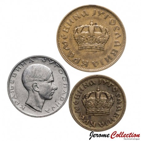 YOUGOSLAVIE (Royaume) - SET / LOT de 3 PIECES - 1 2 10 Dinars - 1938 – Km19 20 22 – JeromeCollection