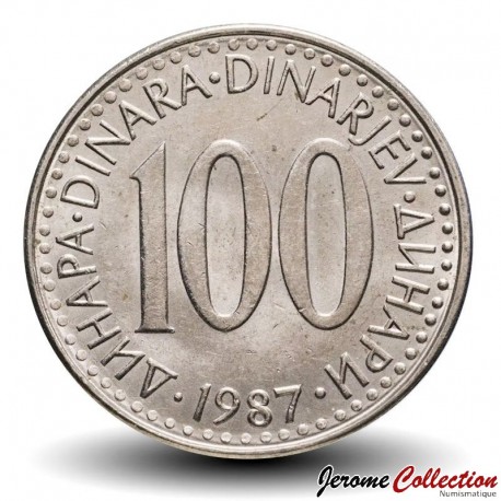 YOUGOSLAVIE - PIECE de 100 Dinara - 1987 – Km114 – JeromeCollection