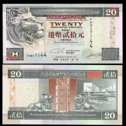 HONG KONG - HSBC - Billet de 20 Dollars - Tour de l'horloge - 1995 – P201b – JeromeCollection