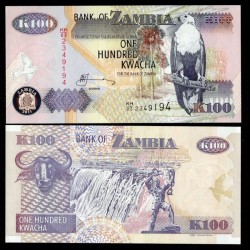 ZAMBIE - Billet de 100 Kwacha - Chutes Victoria - 2011 – P38j – JeromeCollection