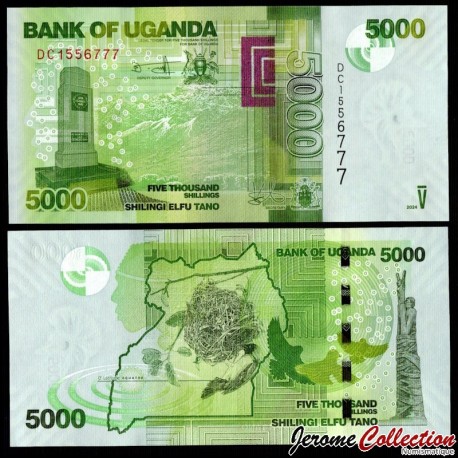 OUGANDA - Billet de 5000 Shillings - Mémorial de la Seconde Guerre mondiale - 2024 – P51i – JeromeCollection