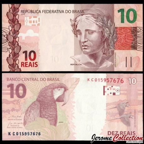 BRESIL - Billet de 10 Reais - Perroquet Ara - K - 2022 – P254e – JeromeCollection