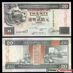 HONG KONG - HSBC - Billet de 20 Dollars - Tour de l'horloge - 2002 – P201d5 – JeromeCollection