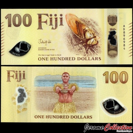 FIDJI - Billet de 100 Dollars - Cigale endémique des Fidji - Polymer - 2026 – P129 – JeromeCollection