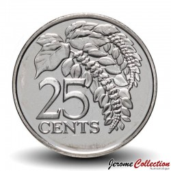 TRINITÉ-ET-TOBAGO - PIECE de 25 Cents - Fleur de chaconia - 1993 – Km32 – JeromeCollection