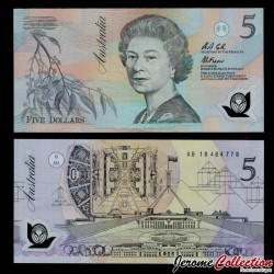 AUSTRALIE - Billet de 5 Dollars - Elizabeth II - AB - Polymer - 1992