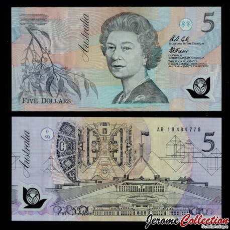 AUSTRALIE - Billet de 5 Dollars - Elizabeth II - AB - Polymer - 1992 – P50a1 – JeromeCollection