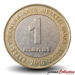 TURKMENISTAN - PiECE de 1 Manat - Carte du Turkménistan - 2010