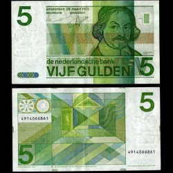 PAYS BAS - Billet de 5 Gulden - Joost van den Vondel - 28.03.1973 – P95 – JeromeCollection