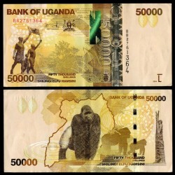 OUGANDA - Billet de 50000 Shillings - Gorille - 2024 – P54g – JeromeCollection