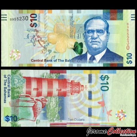 BAHAMAS - Billet de 10 Dollars - Phare de Hope Town - 2016 – P79 – JeromeCollection