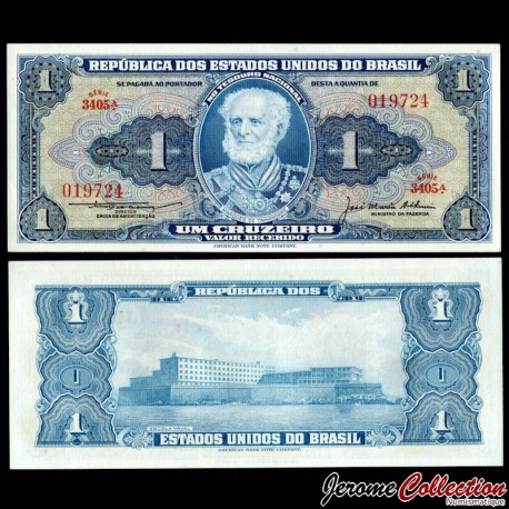BRESIL - Billet de 1 Cruzeiro - Joaquim Marques Lisboa, marquis de Tamandaré - 1956 – P150c – JeromeCollection