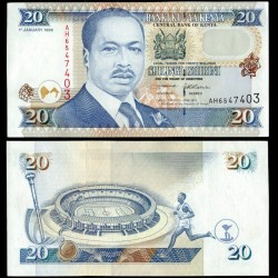 KENYA - Billet de 20 Shillings - Daniel Toroitich arap Moi - 1.01.1996 – P35a2 – JeromeCollection
