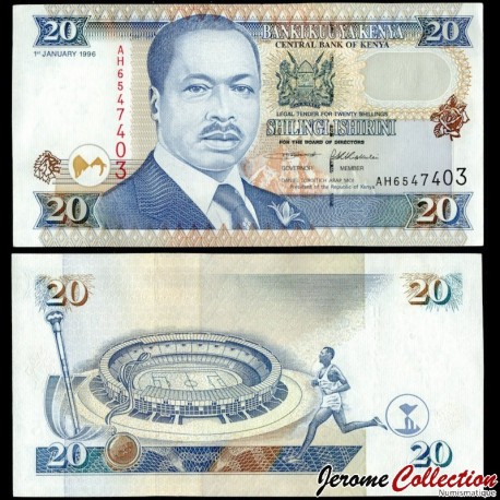 KENYA - Billet de 20 Shillings - Daniel Toroitich arap Moi - 1.01.1996 – P35a2 – JeromeCollection