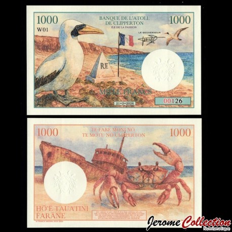 CLIPPERTON - Billet de 1000 Francs - 21.5.2026 – CLIPP_1000_21_5_2026 – JeromeCollection