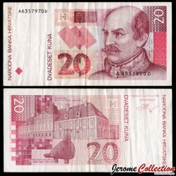 CROATIE - Billet de 20 Kuna - Ivan Gundulić - 31.10.1993 – P30 – JeromeCollection