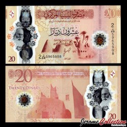 LIBYE - Billet de 20 Dinars - Polymer - Mosquée Al-Atiq - 2025 – P87 – JeromeCollection