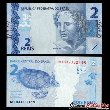 BRESIL - Billet de 2 Reais - Tortue - M - 2025 – P252h – JeromeCollection