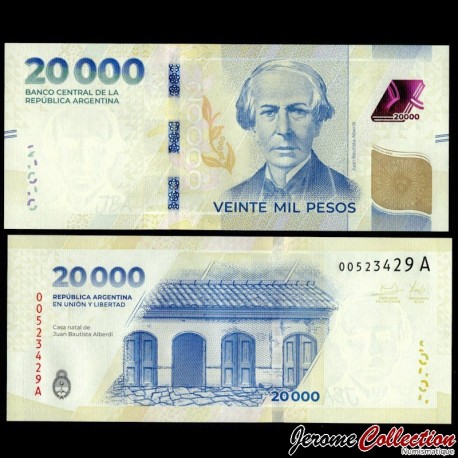 ARGENTINE - Billet de 20000 Pesos - Juan Bautista Alberdi - 2024 – P370 – JeromeCollection