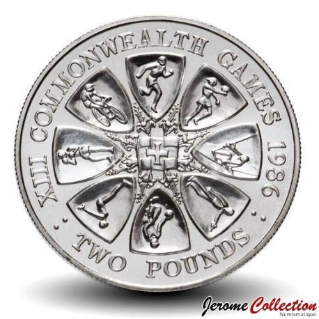 GUERNESEY (île de) - PIECE de 2 Pounds - XIIIe Jeux du Commonwealth - 1986 – Km48 – JeromeCollection