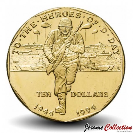 ILES MARSHALL - PIECE de 10 Dollars - 50e anniversaire du Débarquement - 1994 – Km180 – JeromeCollection