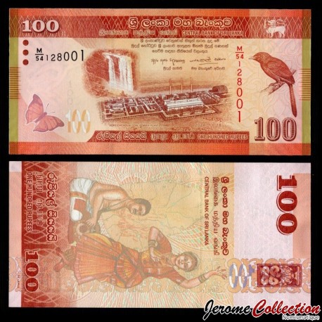 SRI LANKA - Billet de 100 Roupies - Oiseau Babbler à bec orange - 18.11.2024 – P125l – JeromeCollection