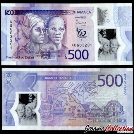 JAMAIQUE - Billet de 500 Dollars - 60 ans d'indépendance - Polymer - 01.06.2022 – P98 – JeromeCollection