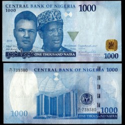 NIGERIA - Billet de 1000 Naira - Alhaji Aliyu Mai-Bornu et Dr. 