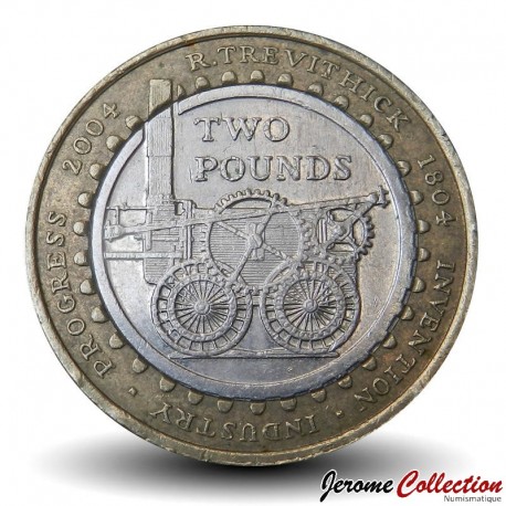 ROYAUME UNI - PIECE de 2 Pounds - Bicentenaire du premier voyage ferroviaire - 2004 – Km1049 – JeromeCollection