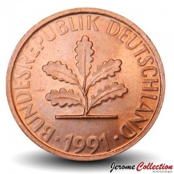 ALLEMAGNE DE L'OUEST / DDR / RFA - PIECE de 1 Pfennig - A - 1991