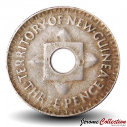 NOUVELLE GUINEE - PIECE de 3 Pence - George VI - 1944