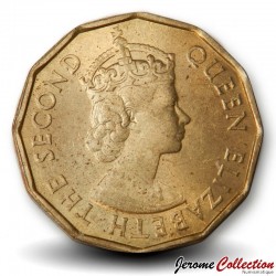 FIDJI - PIECE de 3 Pence - Elizabeth II - Logement autochtone - 1964