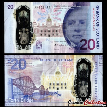 ECOSSE / BANK OF SCOTLAND - Billet de 20 Pounds - Sir Walter Scott / Le Forth Bridge - 01.06.2019 – P132a –