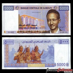 DJIBOUTI - Billet de 5000 Francs - Mahmoud Harbi - 2002 – P44a – JeromeCollection