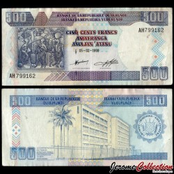 BURUNDI - Billet de 500 Francs - Art Africain - 1999 – P38b – JeromeCollection