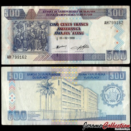 BURUNDI - Billet de 500 Francs - Art Africain - 1999 – P38b – JeromeCollection