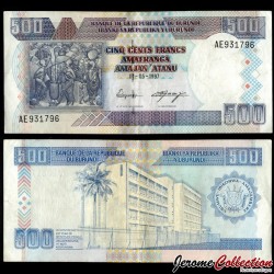 BURUNDI - Billet de 500 Francs - Monument aux victimes de la violence - 01.05.1997 – P38a – JeromeCollection