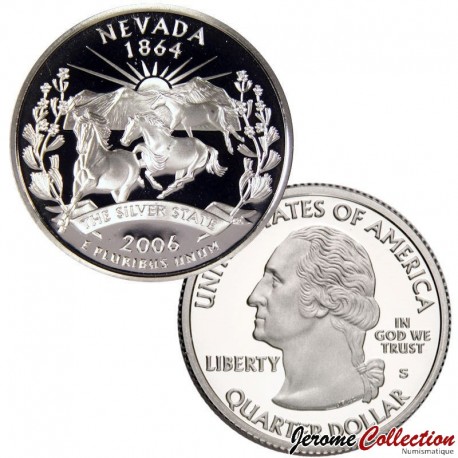 ETATS UNIS / USA - PIECE de 25 Cents (Quarter States) - Nevada - 2006 - P – Km382 – JeromeCollection