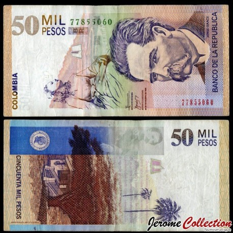 COLOMBIE - Billet de 50000 Pesos - Jorge Isaacs Ferrer - 24.11.2006 – P455n – JeromeCollection