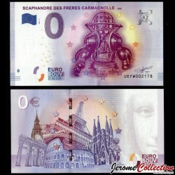BILLET TOURISTIQUE - ZERO 0 EURO - FRANCE - SCAPHANDRE DES FRERES CARMAGNOLLE - UEFW - 2016-2 – N205726 –