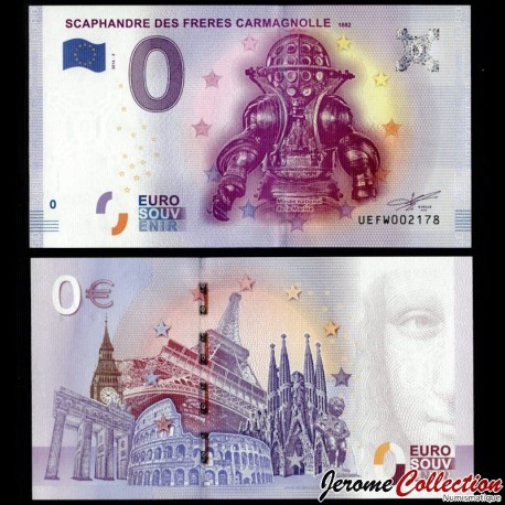 BILLET TOURISTIQUE - ZERO 0 EURO - FRANCE - SCAPHANDRE DES FRERES CARMAGNOLLE - UEFW - 2016-2 – N205726 –