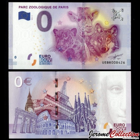 BILLET TOURISTIQUE - ZERO 0 EURO - FRANCE - PARC ZOOLOGIQUE DE PARIS - UEBR - 2016-2 – N239969 – JeromeCollection
