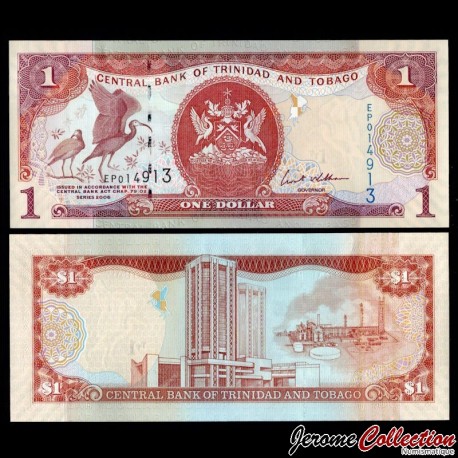 TRINITÉ-ET-TOBAGO - Billet de 1 Dollar - Oiseau Ibis rouge - 2006 – P46 – JeromeCollection
