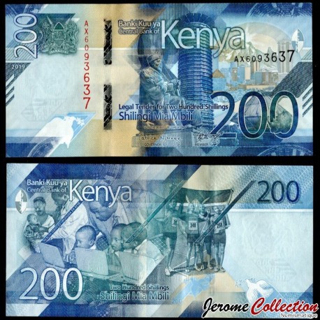 KENYA - Billet de 200 Shillings - Centre de convention international Kenyatta - 2019 – P54a – JeromeCollection