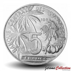 COMORES - PIECE de 5 Francs - Conférence Mondiale sur les pêches - 1984