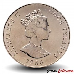 COOK (Iles) - PIECE de 1 Dollar - 60° anniversaire de la reine Elizabeth II - 1986